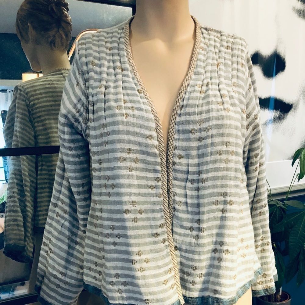 Bluestriped Reversible Buttonless Blazer - image 4